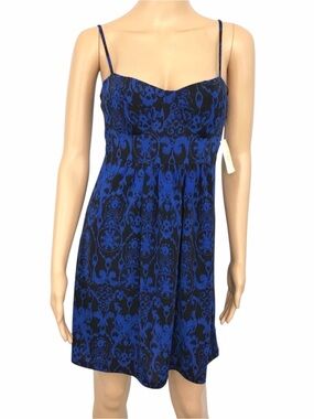 Forever 21 Spaghetti Strap Royal Blue/Black Mini Dress Women’s Size S